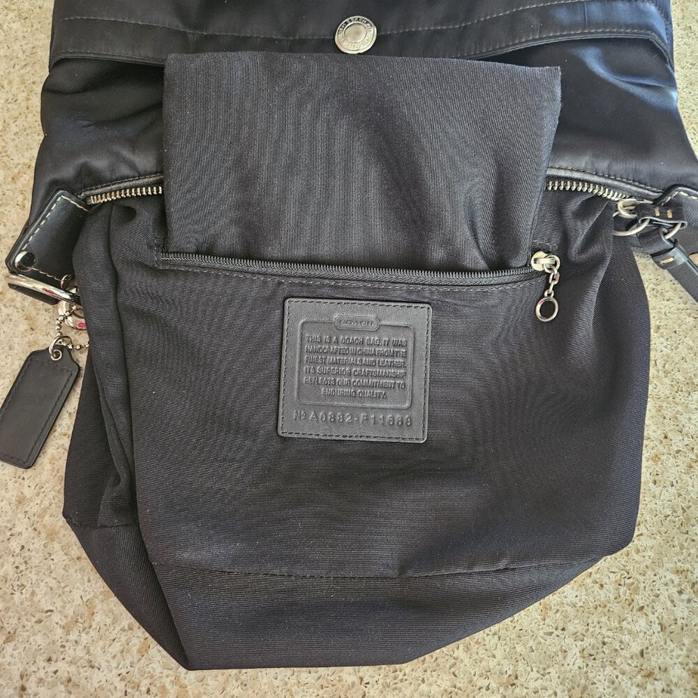 Coach Hampton Black Satin Hobo Handbag - Picture 5 of 12